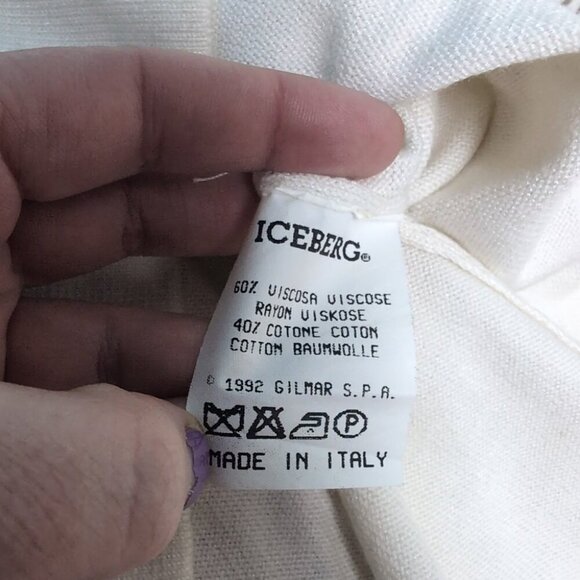 Vintage 1992 Iceberg Embroidered Sweater Panda & 24 Carrot Made In Italy - Picture 7 of 9
